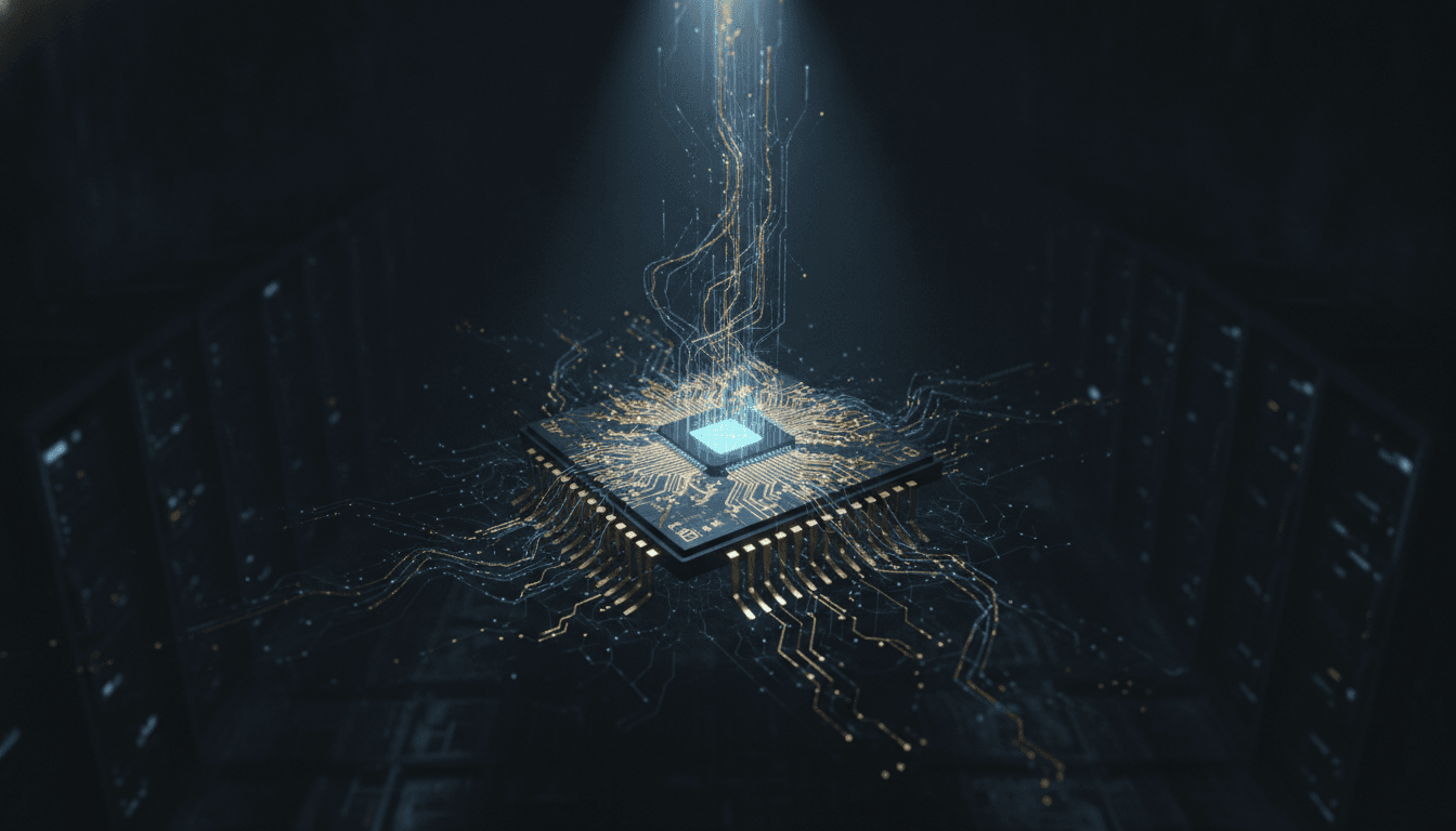 A conceptual image of a silicon-spin qubit at the heart of a quantum computer, representing the IBM HRL Laboratories acquisition.